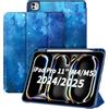 CACOE Cover Compatibile con iPad Pro 11 2025/2024 (M5/M4) | Custodia con Ultra Sottile con Funzione Leggio Slim in Pelle PU Custodia Adatta ,Stella Blu