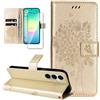 Dcjlbo Cover per Samsung Galaxy A27 5G Custodia Antiurto-Oro | Portafoglio con Pellicola Vetro Temperato Porta Carte Disegni Supporto,Leggera a Libro Pelle Flip,Antiscivolo Libretto Case