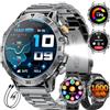 LIGE Smartwatch Uomo con 1000mAh/Torcia LED,Chiamata Bluetooth,1.7 Smart Watch Militare con 110+ Modalità Sportive,Impermeabile,Frequenza Cardiaca, Android iOS,3 Braccialetti+2 Caricabatterie,EF18-C