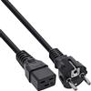 Inline 22288 Cavo Alimentazione 16A, Spina Schuko CEE-7/7 a Presa IEC-320-C19, 2 m, Nero