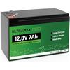 ULTRA MAX ULTRAMAX Neo 12 V 7 Ah litio batteria (LiFePO4), 10000+ cicli, 10 anni di vita, ricaricabile