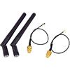 Cenlin 2 Pz / 2.4 GHz 3DBi WiFi 2.4G Antenna Antenna RP-SMA Router Wireless + PCI U.FL IPX un RP SMA Pigtail