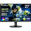KOORUI Monitor Gaming 27 Pollici HDR400 200Hz IPS FHD Schermo PC G2711P
