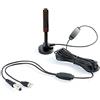 Aukson L11C DVBT2 Antenna Full HD 30dbi Potente DVB-T2 Antenna HD TV Amplificatore con cavo da 5 m, USB e antenna coassiale con base magnetica stabile