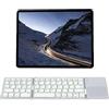 Mcbazel Tastiera Bluetooth Pieghevole Ricaricabile,Tri-Tastiera Wireless Pieghevole Portatile con Touchpad per Dispositivo Mobile Compatibile con Tablet/Cellulare/PC, Layout US - Bianco Argento