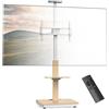 XTRARM Elite mobile supporto TV elettrico per 40-86 max. 60 kg, sollevatore TV motorizzato con regolazione continua dell'altezza tramite telecomando, max VESA600x400, con ripiani e ciabatta elettrica