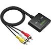 LiNKFOR Convertitore da HDMI a RCA Adattatore da HDMI ad AV con Cavo RCA Maschio Compatibile con PAL/NTSC Convertitore Unidirezionale da HDMI ad AV per Fire Stick, Roku, Apple TV, Google Chromecast