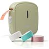 PRT Mini Etichettatrice Portatile - Ricarica Etichette Adesive (3 Rotolo), Bluetooth Stampante Termica Etichette for iOS & Android, Verde