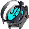 GIOPUEY Cover per Ticwatch PRO 5, Pellicola Protettiva Vetro + Cornice in Plastica Rigida, Ticwatch PRO 5 Custodia - Blue