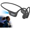 MONODEAL Cuffie Conduzione Ossea Bluetooth 6.0 per Corsa Fitness Ciclismo, IPX8, 25g | 25g Ultra-leggero e Materiale in silicone morbido per comfort, Impermeabile IPX8 per corsa, ciclismo e fitness, Non per nuoto