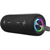 Trevi XSC 8A88 B Cassa Wireless Portatile 2x15W Stereo con Woofer Passivi, IPX5 Impermeabile, Lettore MP3 Micro SD, AUX-IN, Disco Light e Speaker Separabili, Nero