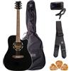OQAN QGA-51CE KIT PACK CHITARRA ACUSTICA ELETTRIFICATA CON CUSTODIA E ACCESSORI