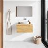 Parama Mobile bagno sospeso 80 cm rovere chiaro un cassettone con top | Bako
