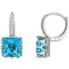 Uloveido Orecchini a cerchio placcati in platino con cristalli di zirconia cubica, da donna, a monachella, BME169, m, Metallo, Zirconia cubica