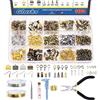 GLARKS Kit di forniture per la creazione di gioielli con strumenti, pinze, fili, risultati, strumenti di misurazione per orecchini fai da te, collane e riparazioni, 950 pezzi