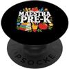 Back to School Spanish Maestra Bilingue Maestra Pre-Kinder Teacher Team PopSockets PopGrip Adesivo