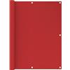 vidaXL Paravento da Balcone Rosso 120x500 cm in HDPE