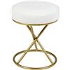 Beliani Pouf occasionale imbottito in boucle moderno Glam Gambe dorate in metallo Bianco Sporco