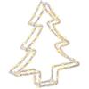 Beliani Decorazione con luci LED per Albero di Natale Illuminazione in Metallo Bianco