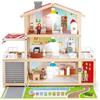 Hape Villa delle bambole | Casa arredata per gioco di ruolo | Casa giocattolo a tre piani in legno | Per bambini dai 3 anni