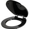 Beliani Sedile tradizionale per wc Accessori per il bagno Finitura lucida 48 x 38 cm Distanza tra i fori 16 cm Finitura lucida MDF Nero