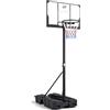 COSTWAY Canestro da Basket da Esterno ed Interno, Canestro da Basket Professionale e Pieghevole con Altezza Regolabile 230-305 cm, Tabellone in PC Infrangibile e Base Mobile con Ruote e Riempibile