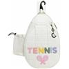 MotiveTech Borsa a Tracolla Tennis Zaino Sportivo Borsa Racchetta Sacca Spalla Zainetto Struttura Leggera Resistente Portata a Spalla O Incrociata Organizzazione, Bianco