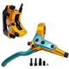 KUAWDON Freno a Disco Idraulico MTB 4 Pistoni 850mm 1700mm Pastiglie Freno Pressione Olio AM Morsetto Anteriore Posteriore per Bicicletta da Montagna(Gold RR Split-Type)