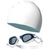 Generic Set di 2 occhialini da nuoto con cuffia da nuoto, occhiali da nuoto anti appannamento, lenti ad alta definizione, montatura in morbido silicone, cinghie regolabili, design con montatura grande