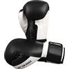 MAXSTRENGTH Guantoni da boxe per allenamento e Muay Thai | Guanti per sparring, kickboxing, combattimento | Nero/Bianco tinta unita (pelle sintetica), 10oz