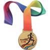 HOUDERCO Distintivo per Corsa all Aperto in Lega di Zinco con Bordi Arrotondati Lisci e Laccio da Collo, Espositore Pratico per Riconoscimenti di Maratona e Running