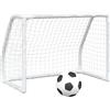 Fengshui Porta da calcio per 2 pezzi, 64 x 35 x 48 cm, in metallo | Include palla gonfiabile con pompa, per interni ed esterni, smontabile per risparmiare spazio