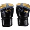 Abaodam Guanti da Boxe, Guanti da Kickboxing e Thai Boxing, Pu Nero, Traspiranti, Facili da Indossare e Togliere, per Adulti Uomini, Allenamento e Sparring