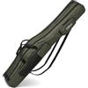 DEARBAG Borsa da pesca, borsa per canna custodia 150 cm, 3 scomparti, impermeabile, pieghevole, custodia per canna da pesca, attrezzi, borse per canne con tracolla per canne, guadino, accessori