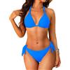 Aqua Eve Bikini a triangolo con allacciatura al collo, costume da bagno a due pezzi a vita bassa