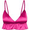 Satini Top Bralette Raso Scollo a V Profondo, Rosa Fucsia, S