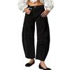 Genérico Pantaloni Corti in Denim Stile Palloncino Vintage Boyfriend Y2k Jeans larghi Stile Streetwear Jeans Donna a Gamba Larga Tipo Baggy Vita Media