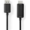Nedis Cavo Displayport | DisplayPort maschio | Connettore HDMI™ | 4K@60Hz | Nichelato | 2,00 m | Rotondo | PVC | Nero | Sacchetto di plastica