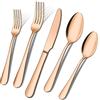 ENLOY - Set di posate da 20 pezzi, in acciaio inox color oro rosa, per 4 persone, include coltello, forchetta, cucchiaio, lucidato, lavabile in lavastoviglie
