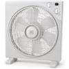JYC CREATIVE Ventilatore da tavolo quadrato da 45 W, 33 cm, 3 velocità, griglia girevole, timer 60 min, base antiribaltamento, ventilatore in plastica per camera da letto, soggiorno e ufficio (bianco