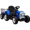 HOMCOM Trattore per Bambini Elettrico 12V con Rimorchio e Telecomando