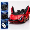 TOYSCAR electronic way to drive Auto Elettrica Bambini Lamborghini Sian 12V Rossa 1-4 Anni Telecomando LED