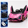 TOYSCAR electronic way to drive Auto Elettrica Bambini Lamborghini Sian 12V Rosa 1-4 Anni Telecomando LED