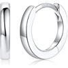 Silvora Orecchini Uomo Cerchio Argento 925, 8mm Orecchini Argento Piccoli