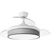 Eden pulse Ventilatore bianco con design scanalato grigio, 72 W 7200 lm, 3 pale a discesa, LED integrato, telecomando, 39/54x49/108 cm