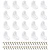 PATIKIL Rinforzi Angolari In Plastica 23.4x23.4x16.5mm, 20 Pezzi Staffa A L Supporto Mensola Angolo Retto Con Viti Per Fissare Cassetti Scaffali In Legno Strutture Armadio, Bianco