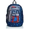 Seven Zaino ADVANCED, Blu, Doppio Scomparto,Tasca porta laptop, Per ragazzi e ragazze, Scuola e tempo libero