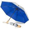ZOMAKE Ombrello Raggi UV, Sun Ombrelli Pieghevole Sole Anti UV UPF 50+, Umbrella Piogia Piccolo Antivento Resistenti per Donna Uomo Manico in Legno (Argento Blu Marino)