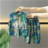 Bambini Carino Stile Cinese Canotta Abito Estate Vestito Due Pezzi Hanfu Set