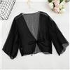 Cardigan Trasparente Donna in Chiffon Maniche Corte 3/4, Coprispalle Leggero